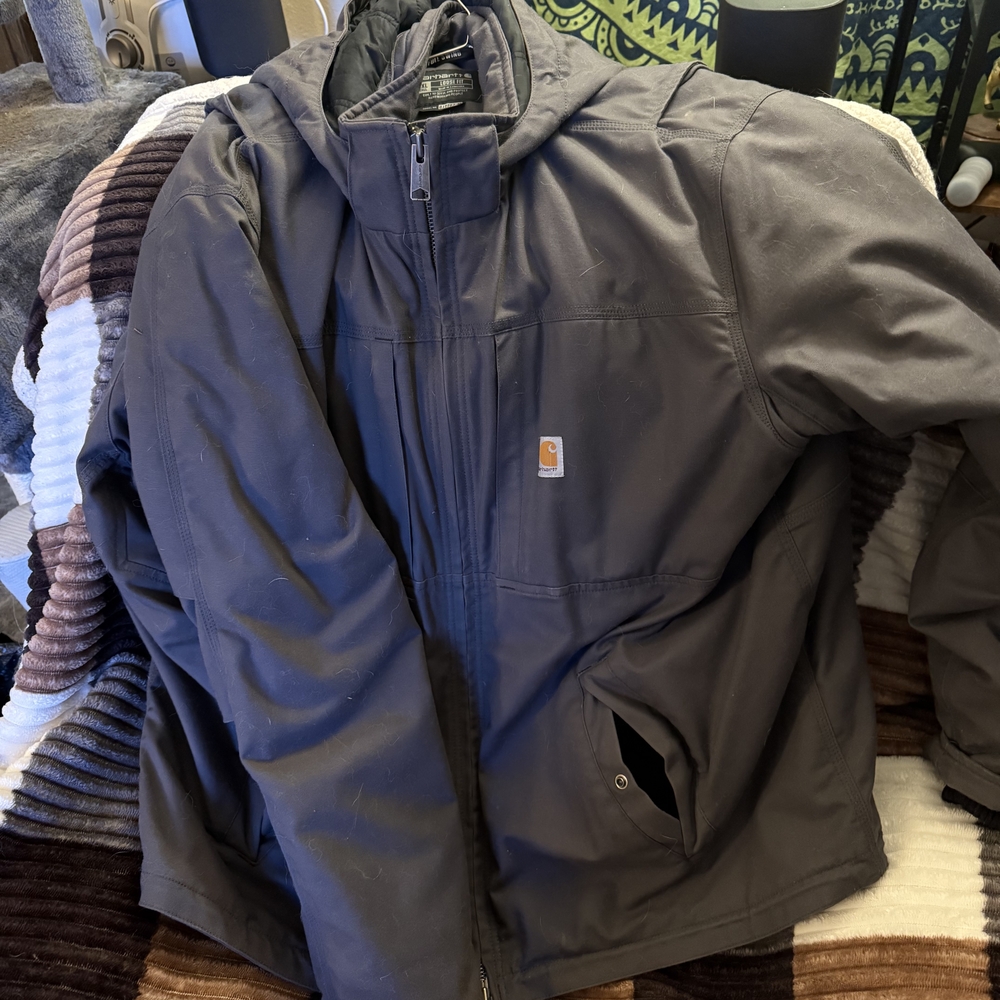 Carhartt Men's Grey Hooded Coat